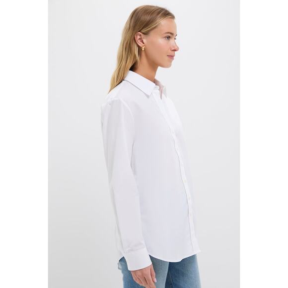 THE SHIRT BY ROCHELLE BEHRENS White Poplin Boyfriend Shirt Size M NWT - Picture 6 of 8
